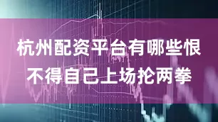 杭州配资平台有哪些恨不得自己上场抡两拳